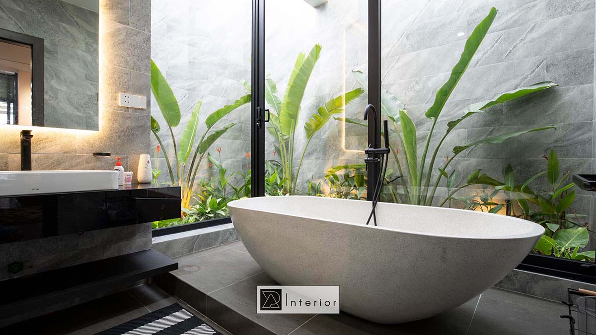 không gian nội thất hiện đại với tông màu đen trắng